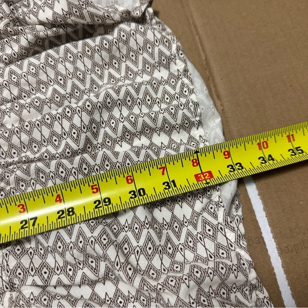 New Directions Geometric Tunic Cream Brown Lagenlook Boho Cottagecore Prairie 2X - Picture 6 of 9